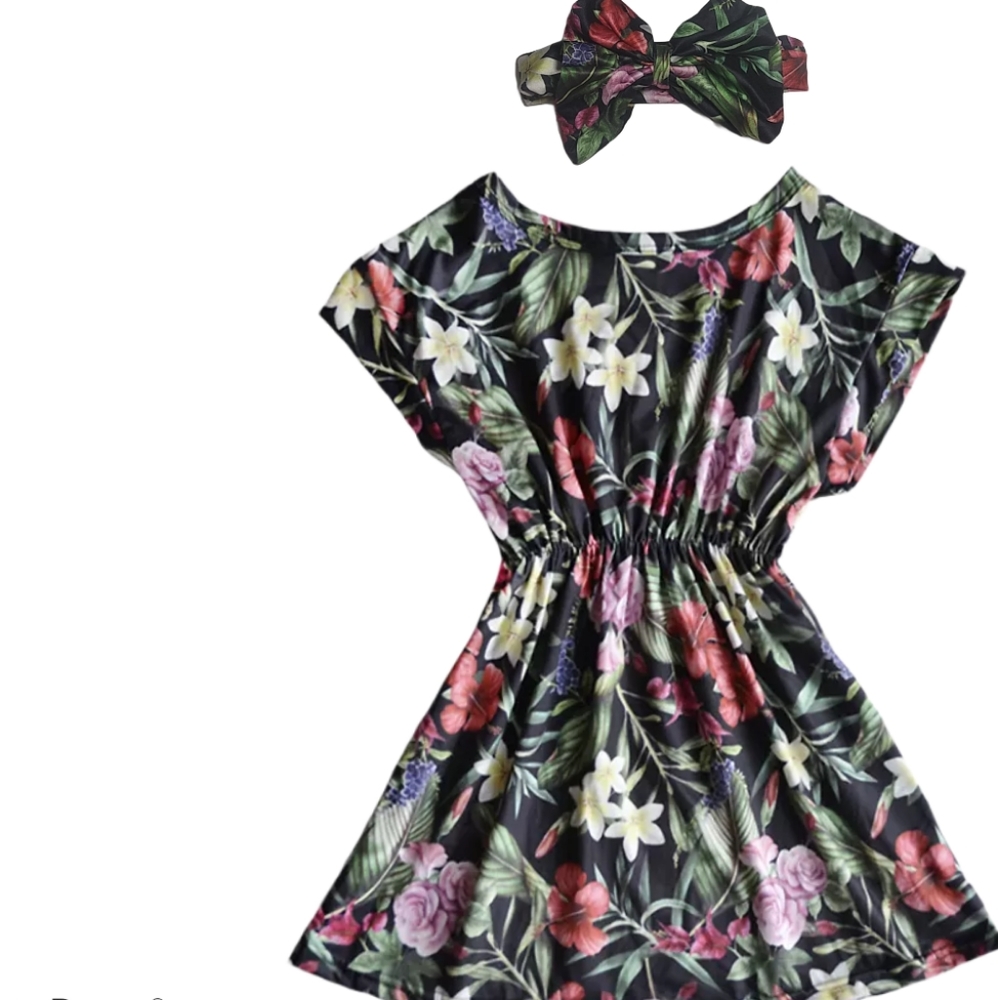 Size 2T Dress & Matching headband Bow NWT